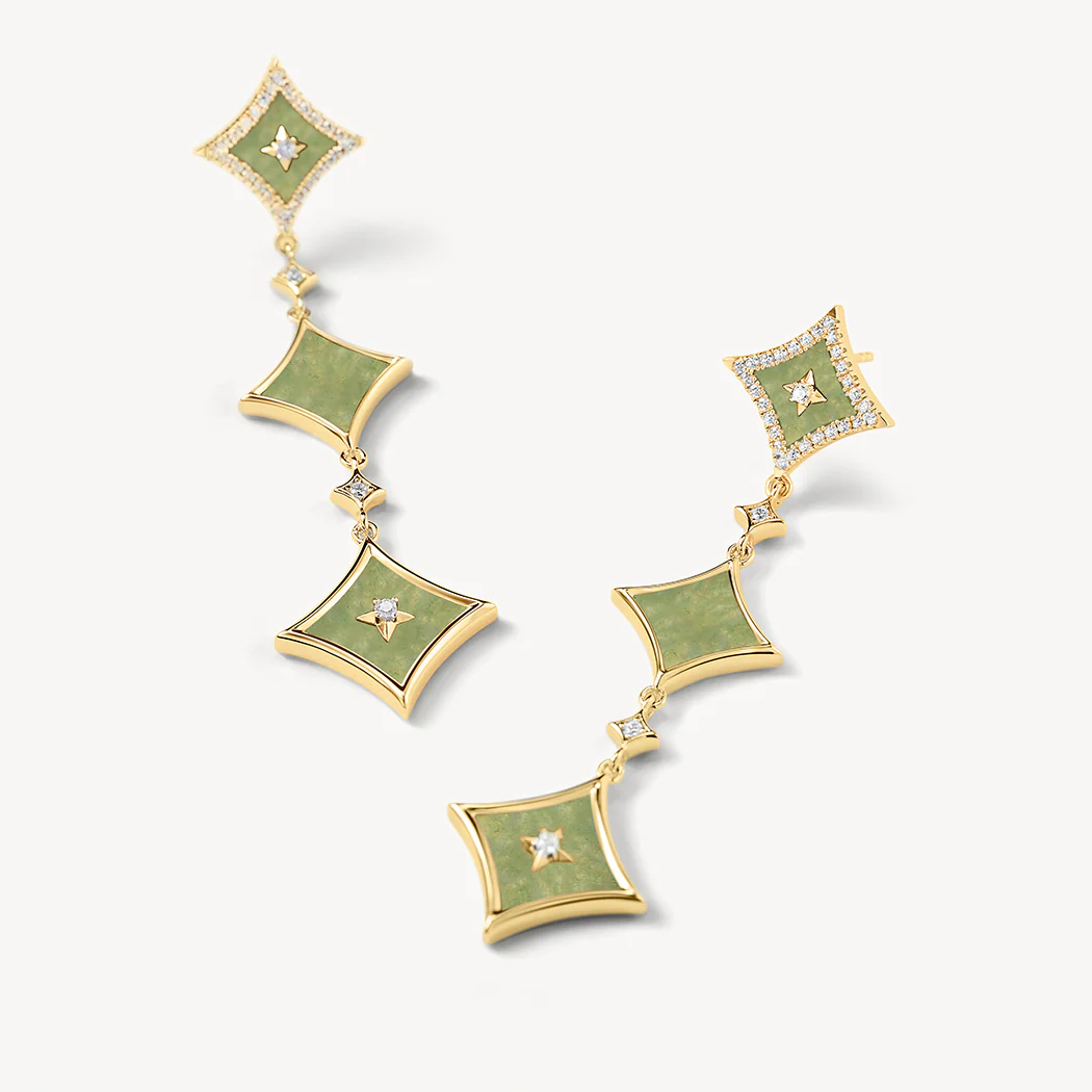 Aventurine Chain Earrings - Image 4