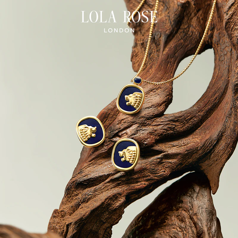 Lion Lapis Lazuli Necklace & Earrings Gift Set - Image 3
