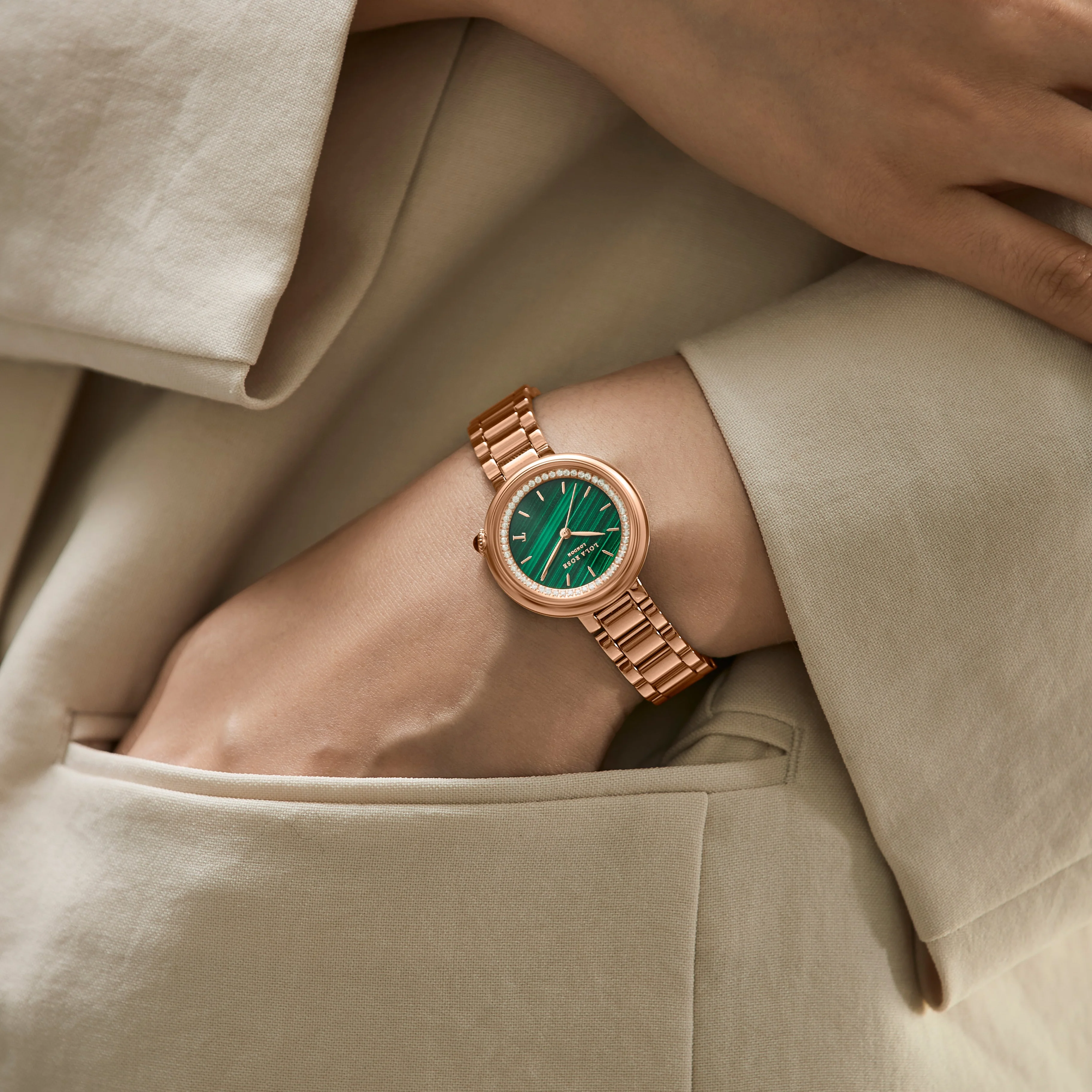 Malachite Watch With Rose Gold - Image 3