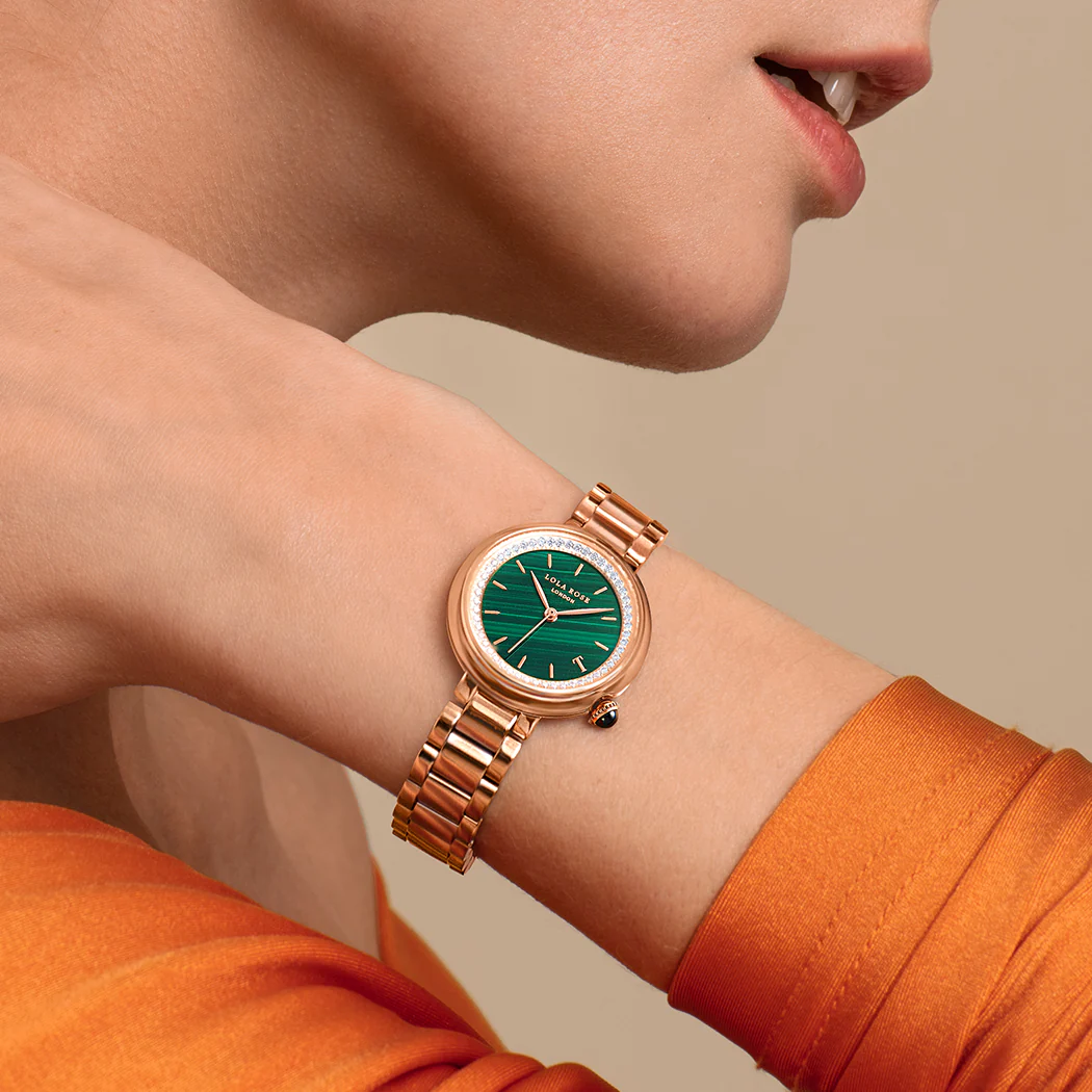 Malachite Watch With Rose Gold - Image 4