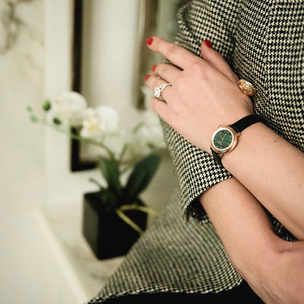 Malachite Watch With Zircon - Image 3