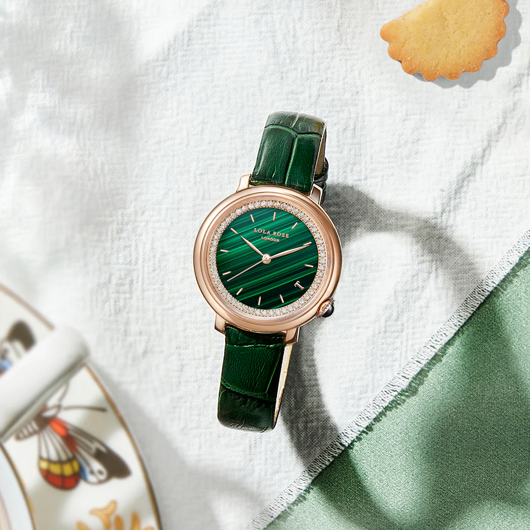Malachite Watch With Zircon - Image 4