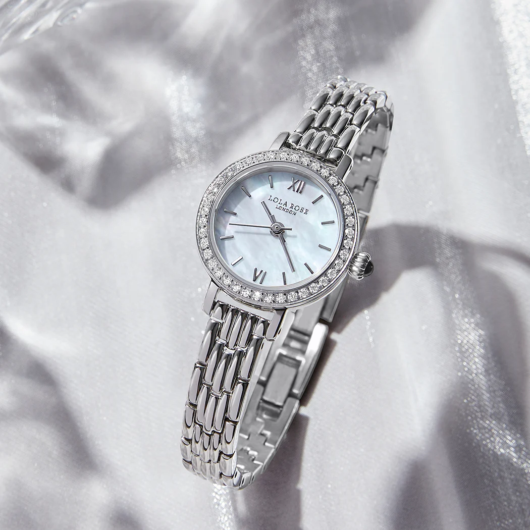 Silver Mother of Pearl Watch With Cubic Zirconia - Image 3