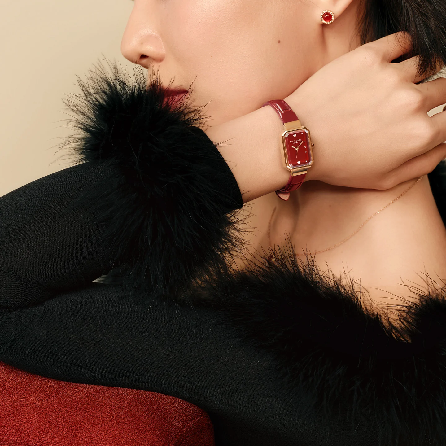 Ms. Lola Red Carnelian Watch with Two Strap Set - Image 3