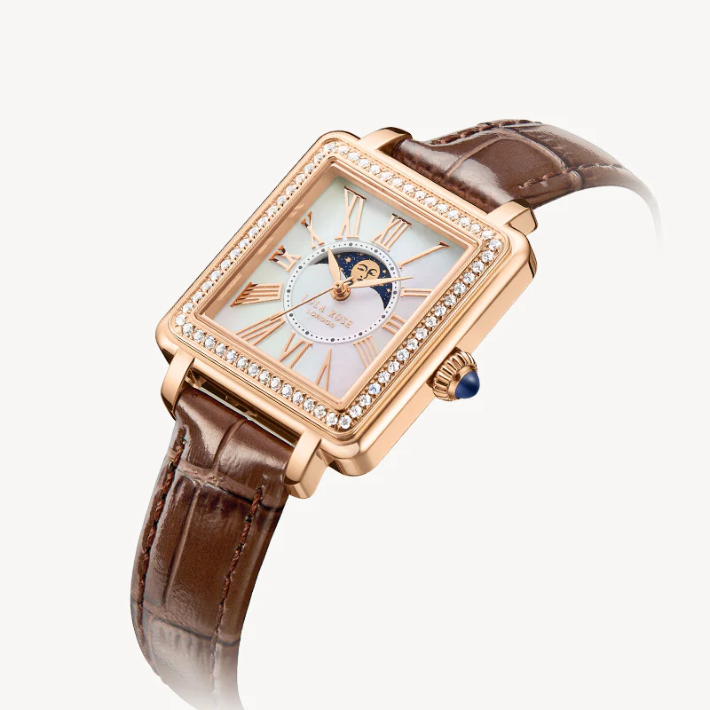 New Cube Mother of Pearl Moon Phase Watch - Image 5