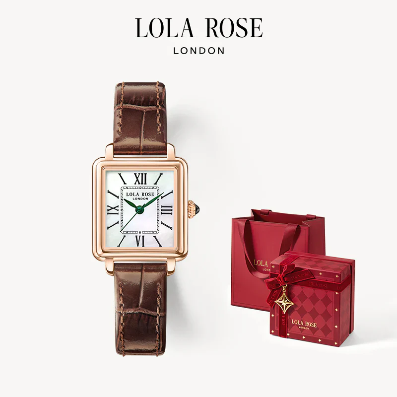 New Cube Mother of Pearl Watch (Green hand) - Image 6