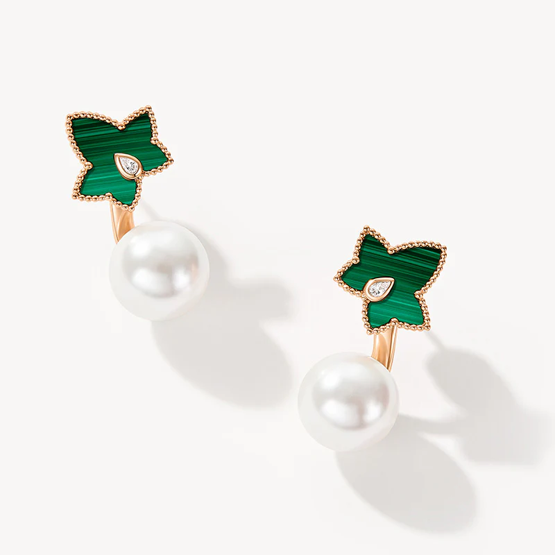 [New In] Malachite Bead Earrings with Pearls - Image 4