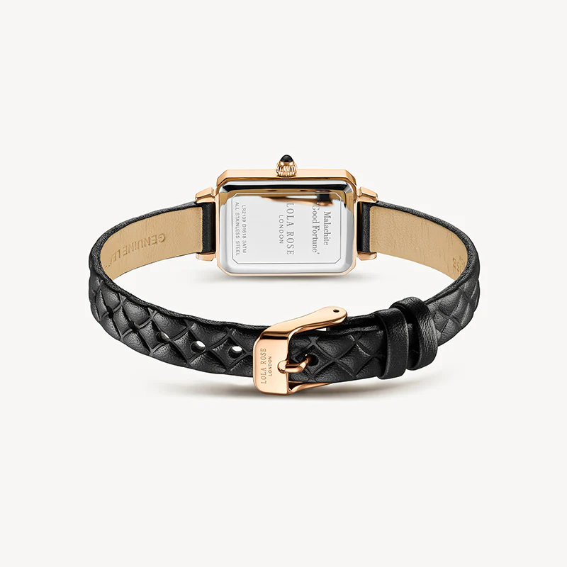 New Malachite Textured Watch with Leather Strap - Image 4