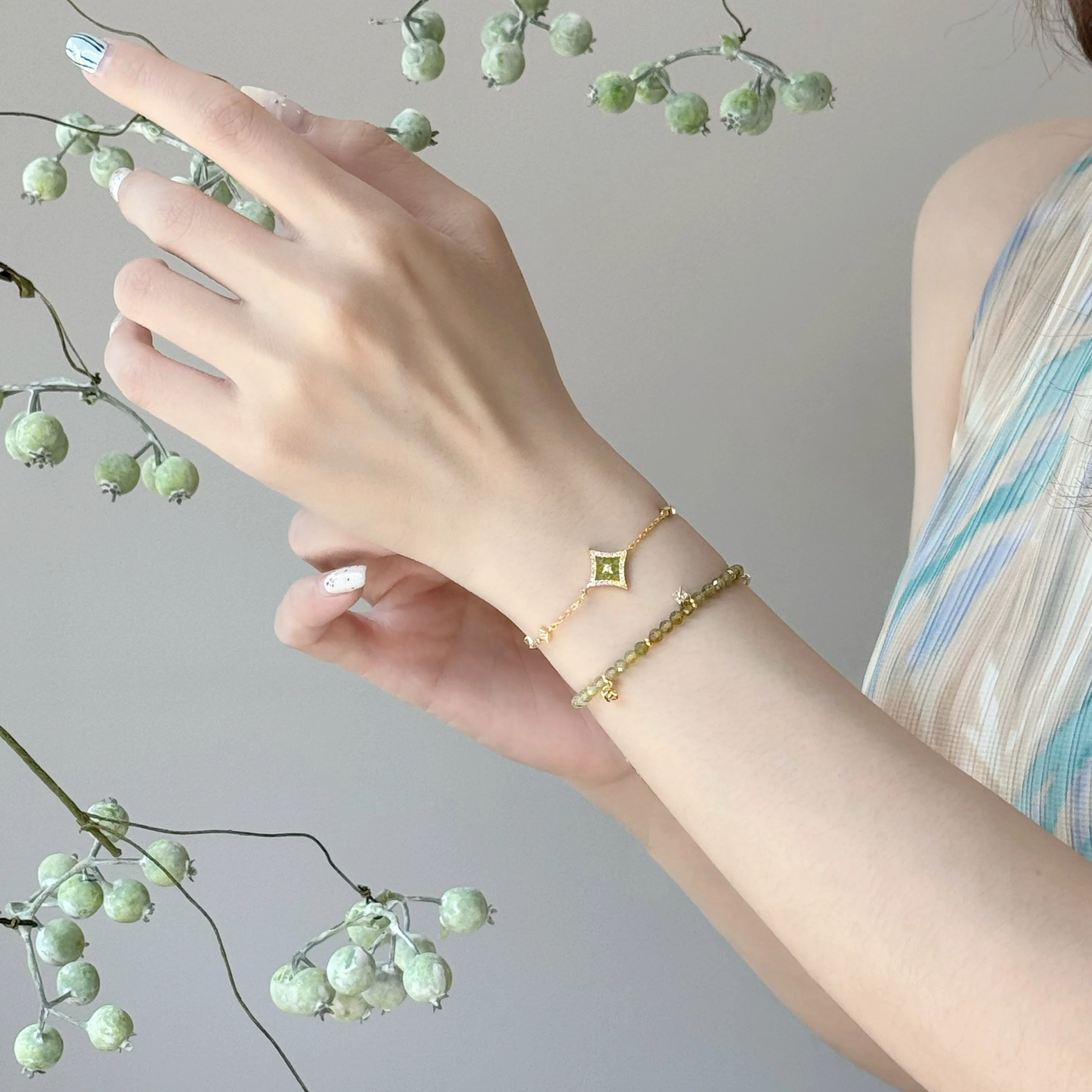 New Heliocentric Green Garnet Bracelet - Image 3