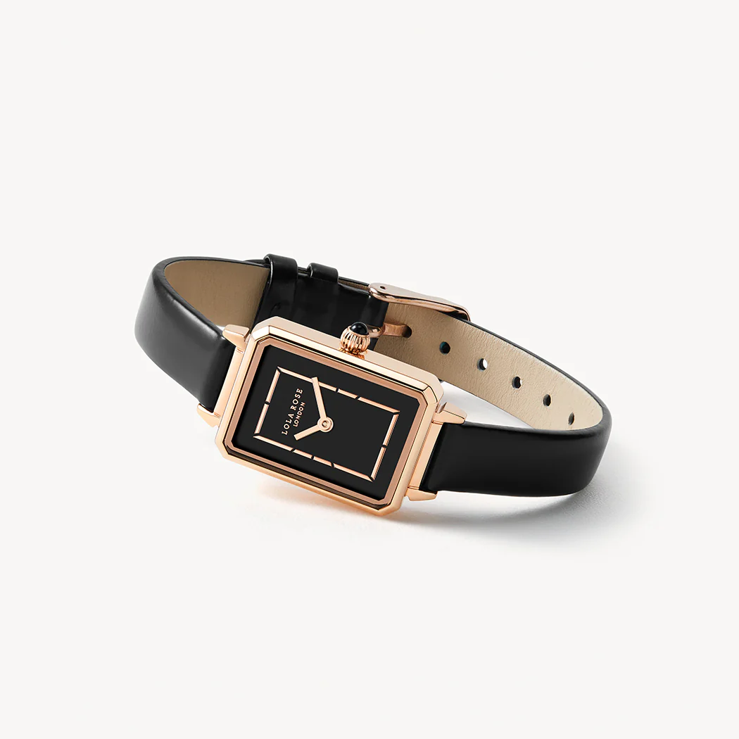 Rose Gold Black Onyx Watch - Image 5